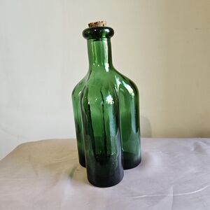 Unique Green Glass Bottle with Cork